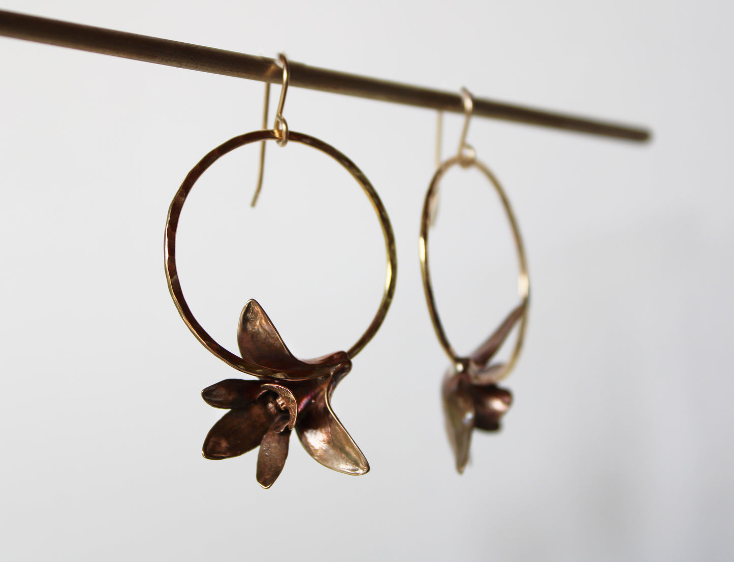 Orchid Hoop Earrings