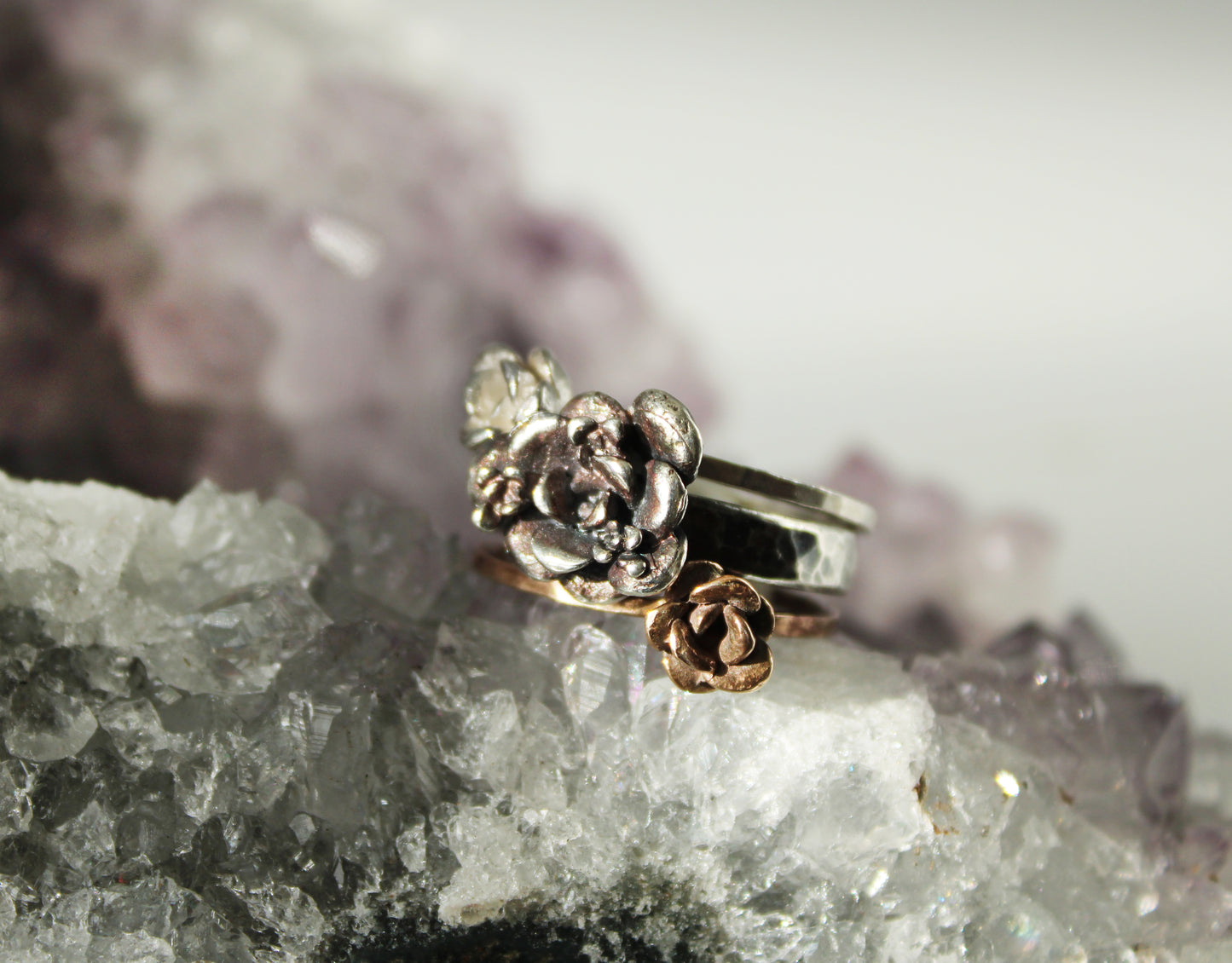 Silver Botanical Ring- thick band