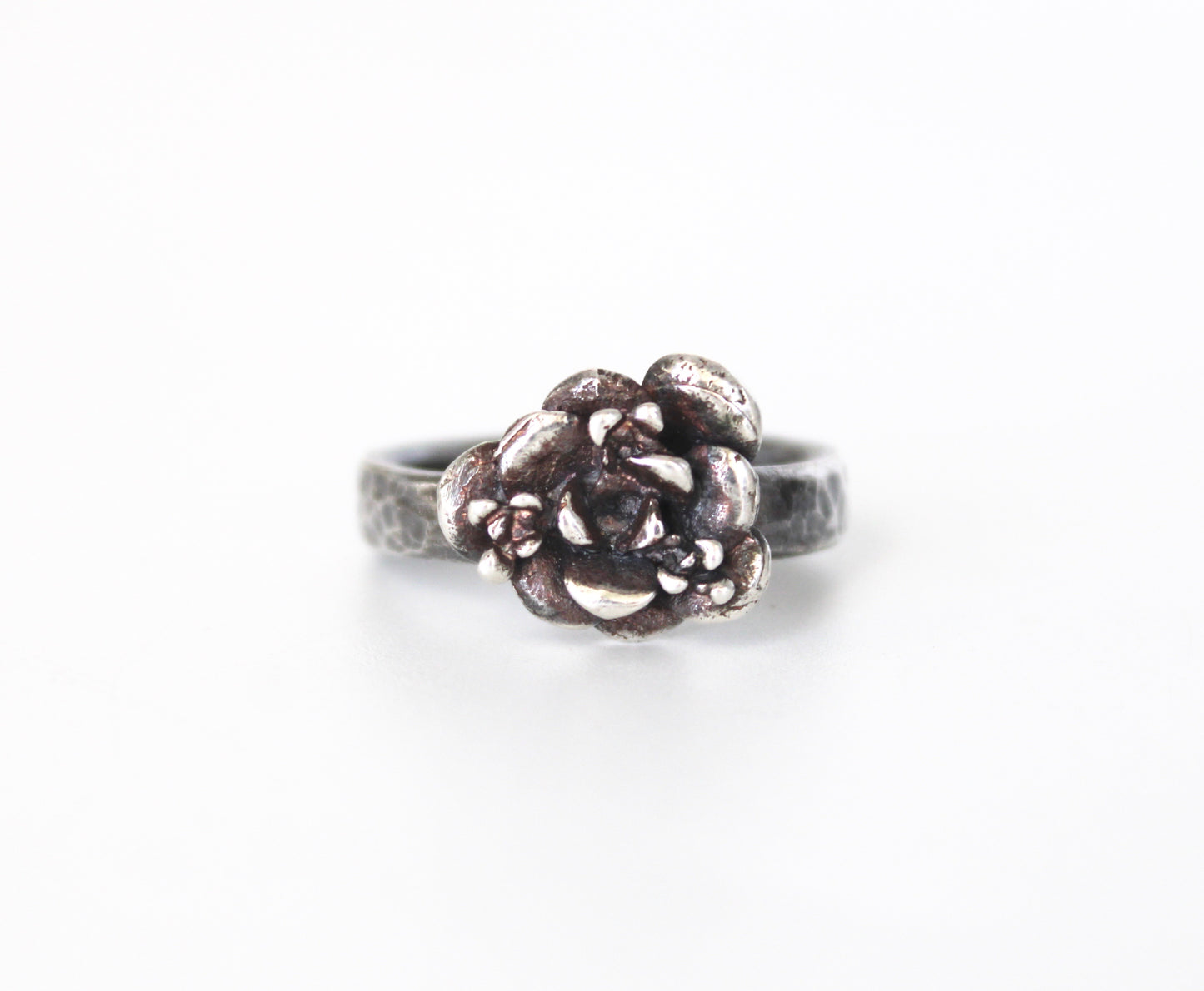 Silver Botanical Ring- thick band