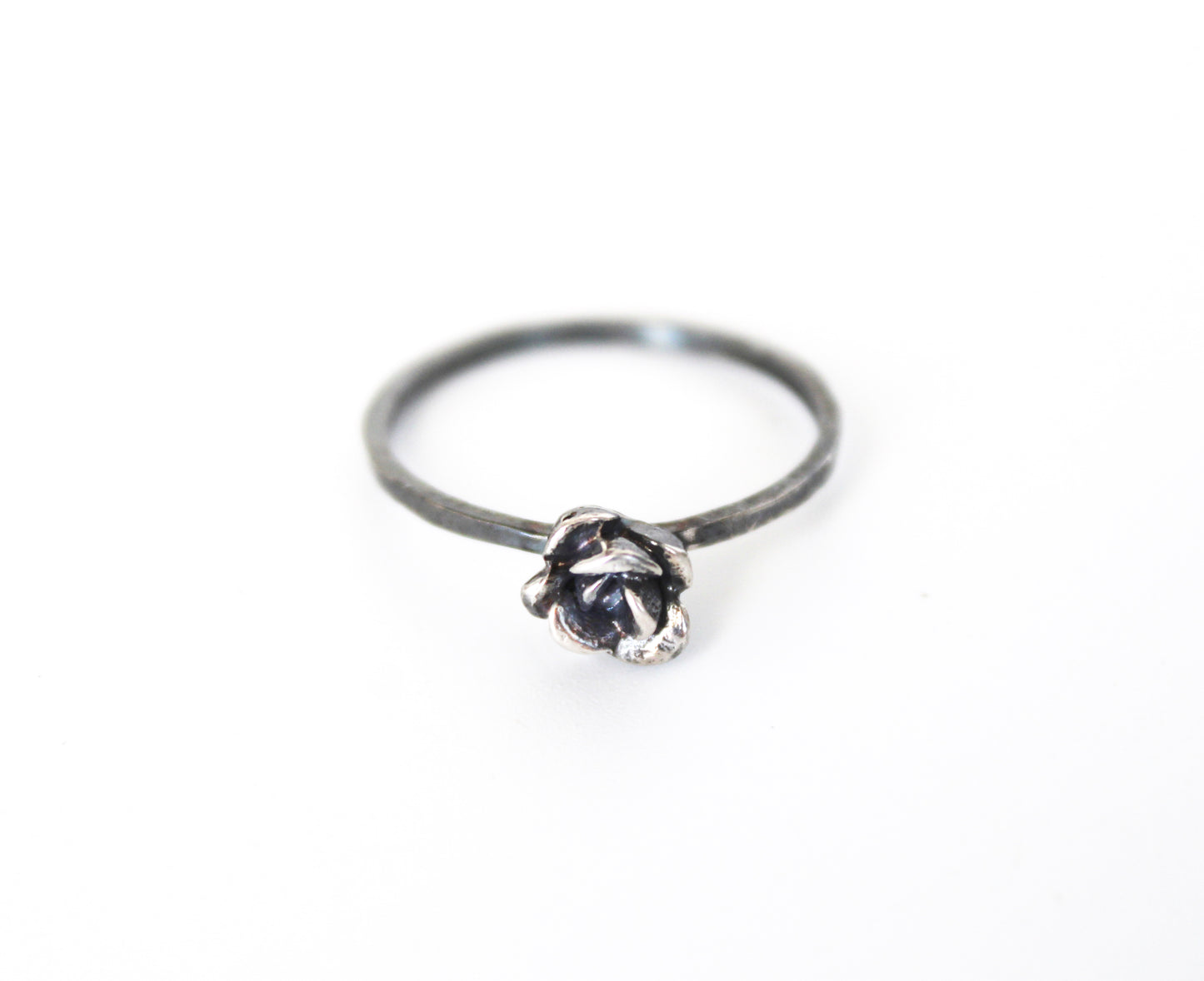 Silver Rose Ring- thin band