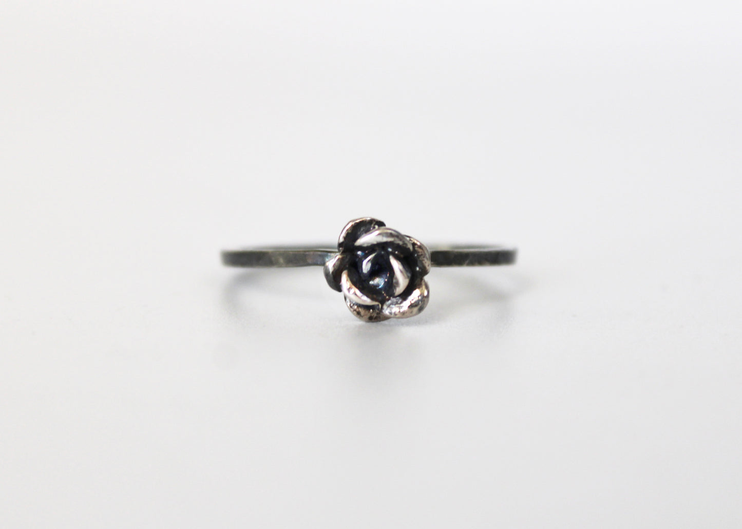 Silver Rose Ring- thin band