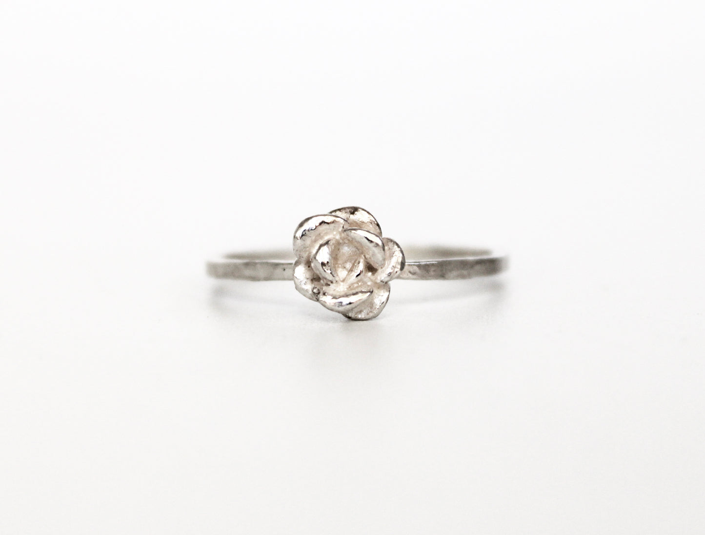Silver Rose Ring- thin band
