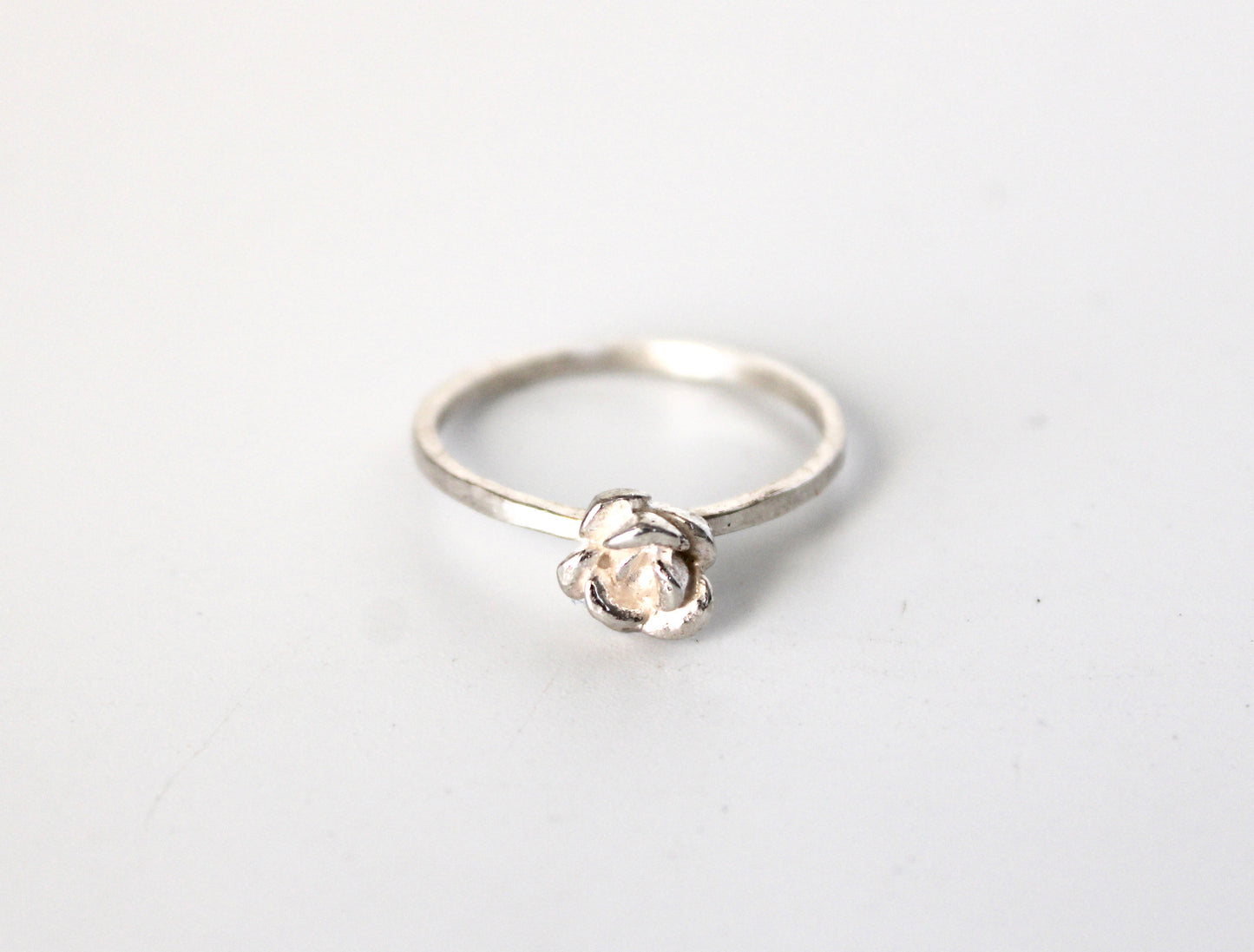 Silver Rose Ring- thin band