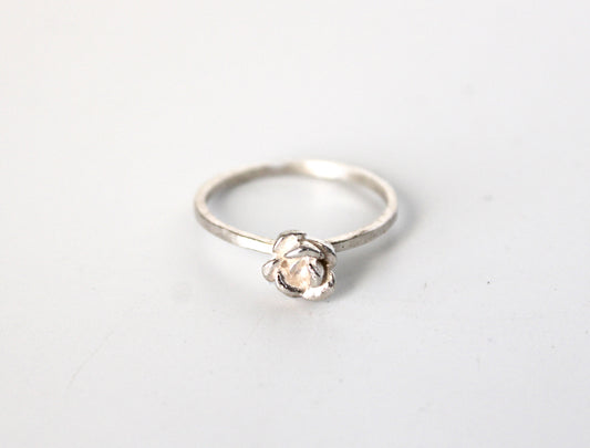 Silver Rose Ring- thin band