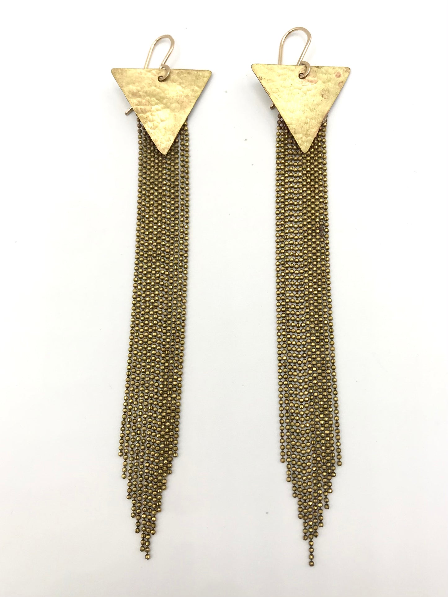 Hammered brass stardust earrings