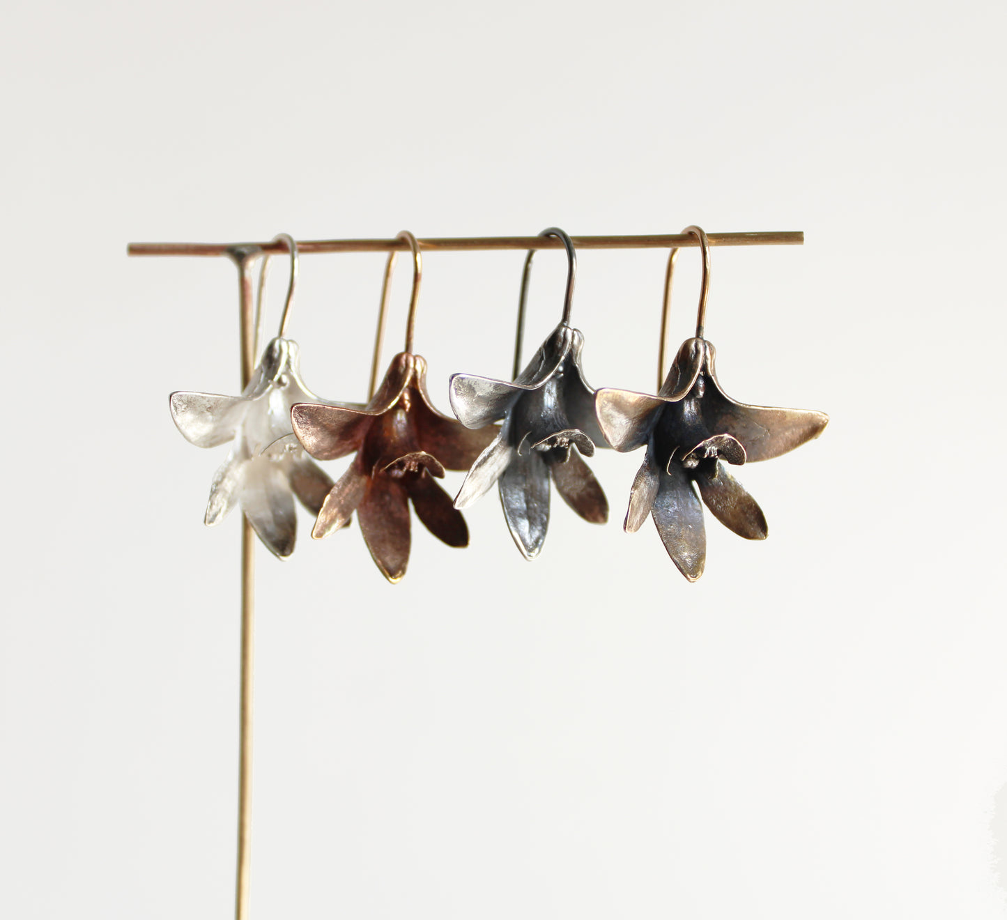 Earrings: Orchid: Bronze