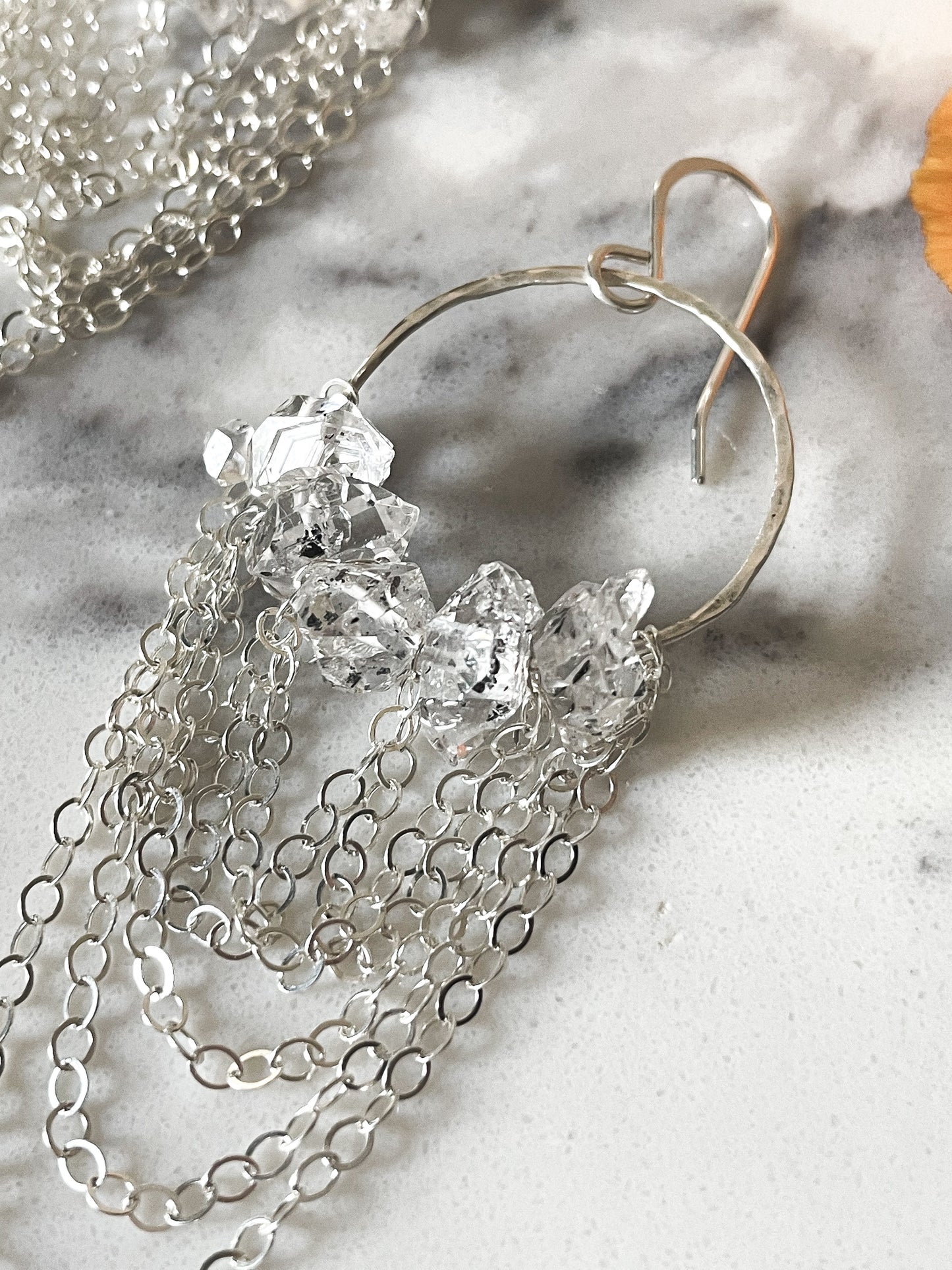 Herkimer draped hoop earrings