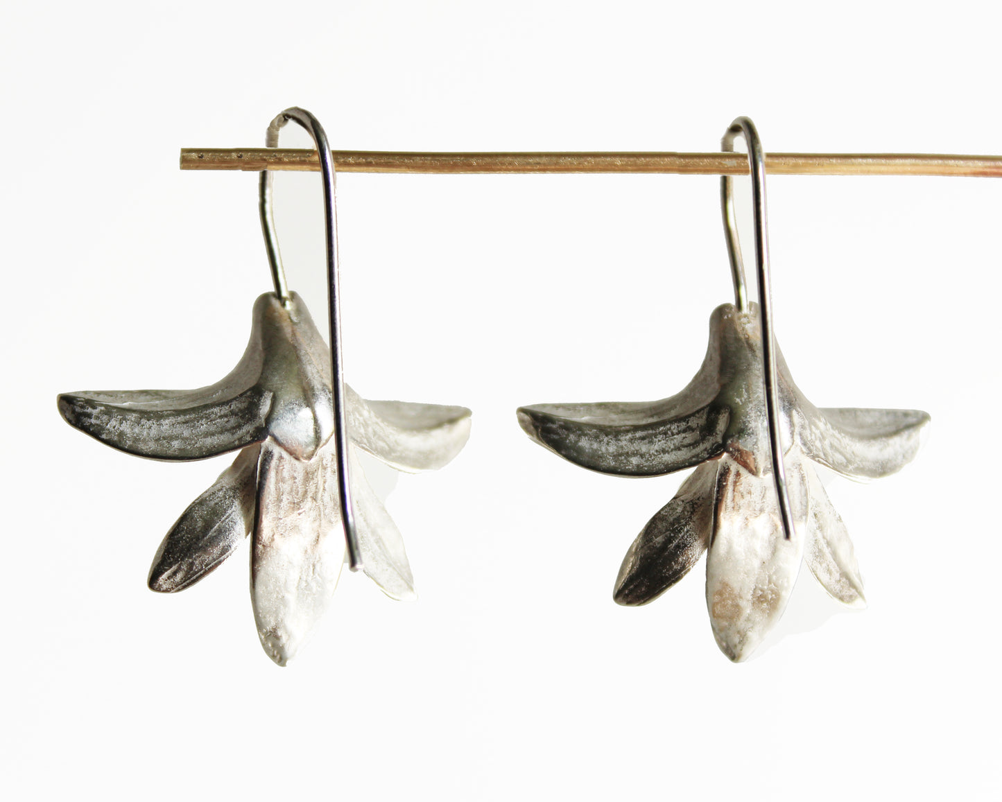 Earrings: Orchid: Silver