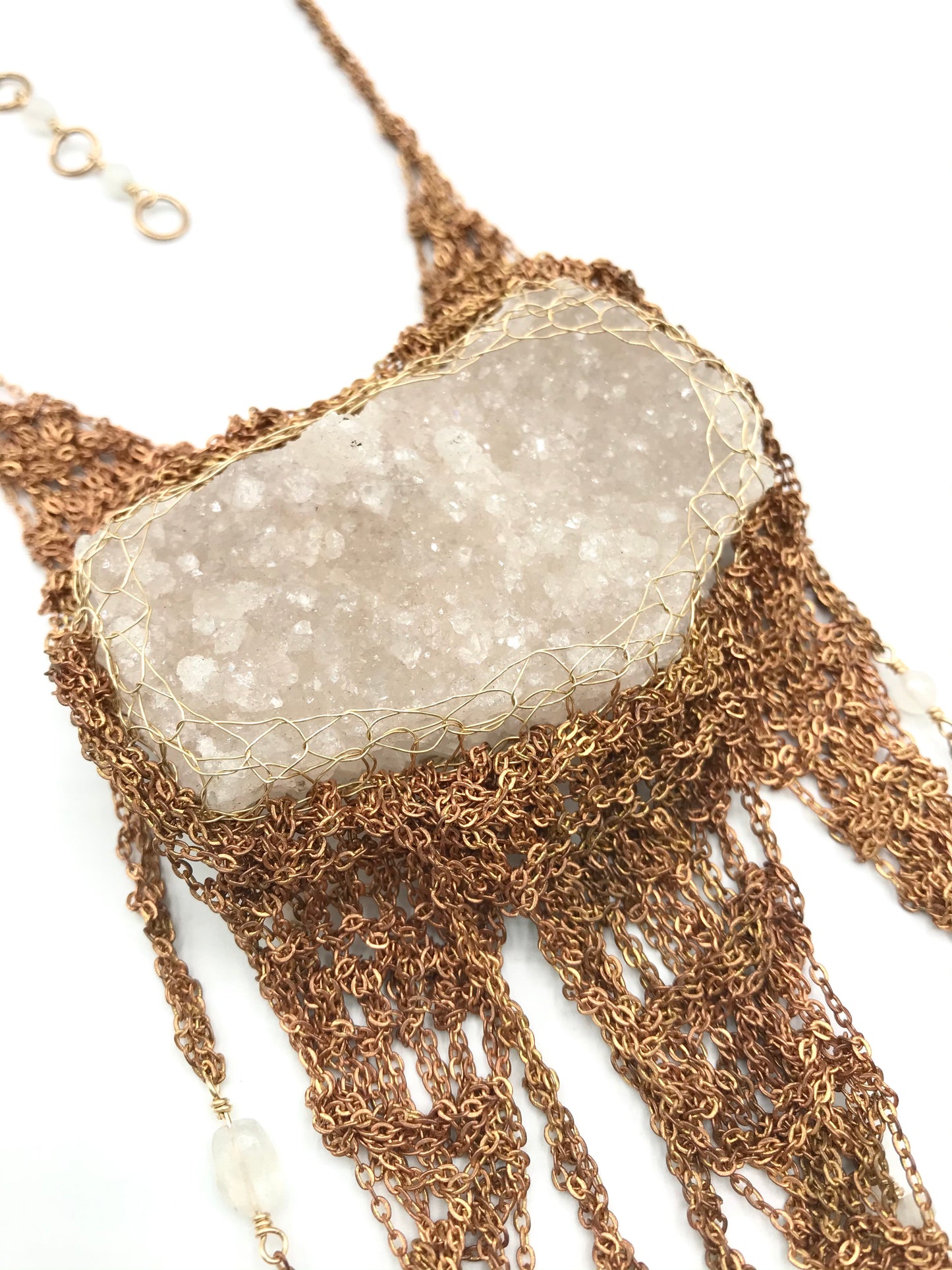 quartz cluster statement necklace