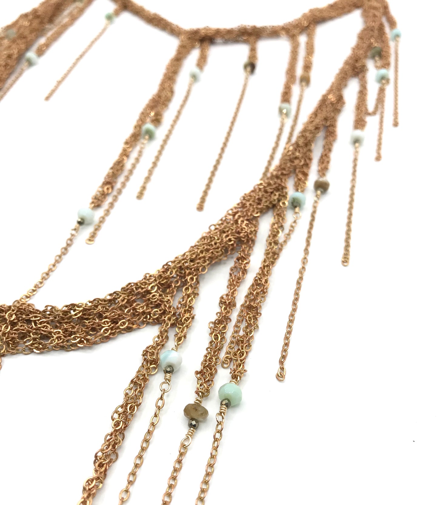 Brass infinite fringe necklace