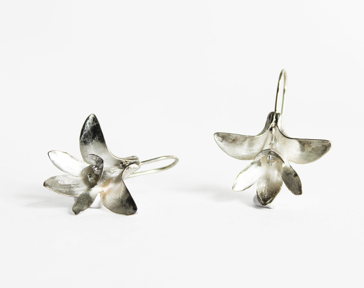 Earrings: Orchid: Silver