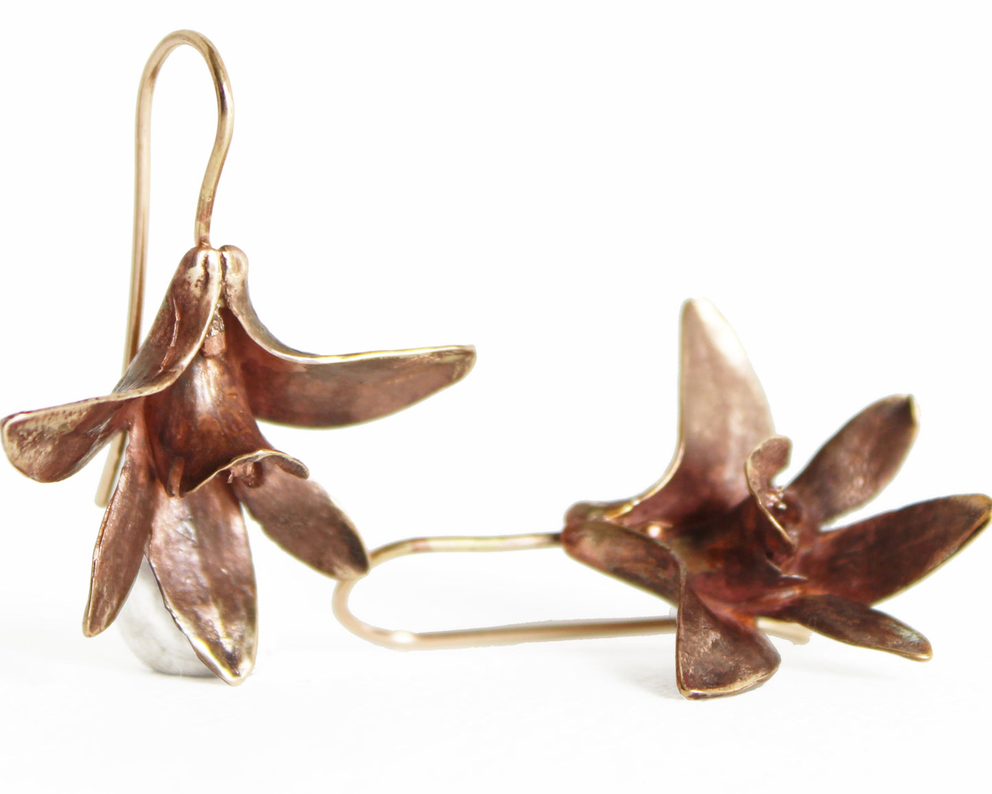 Earrings: Orchid: Bronze