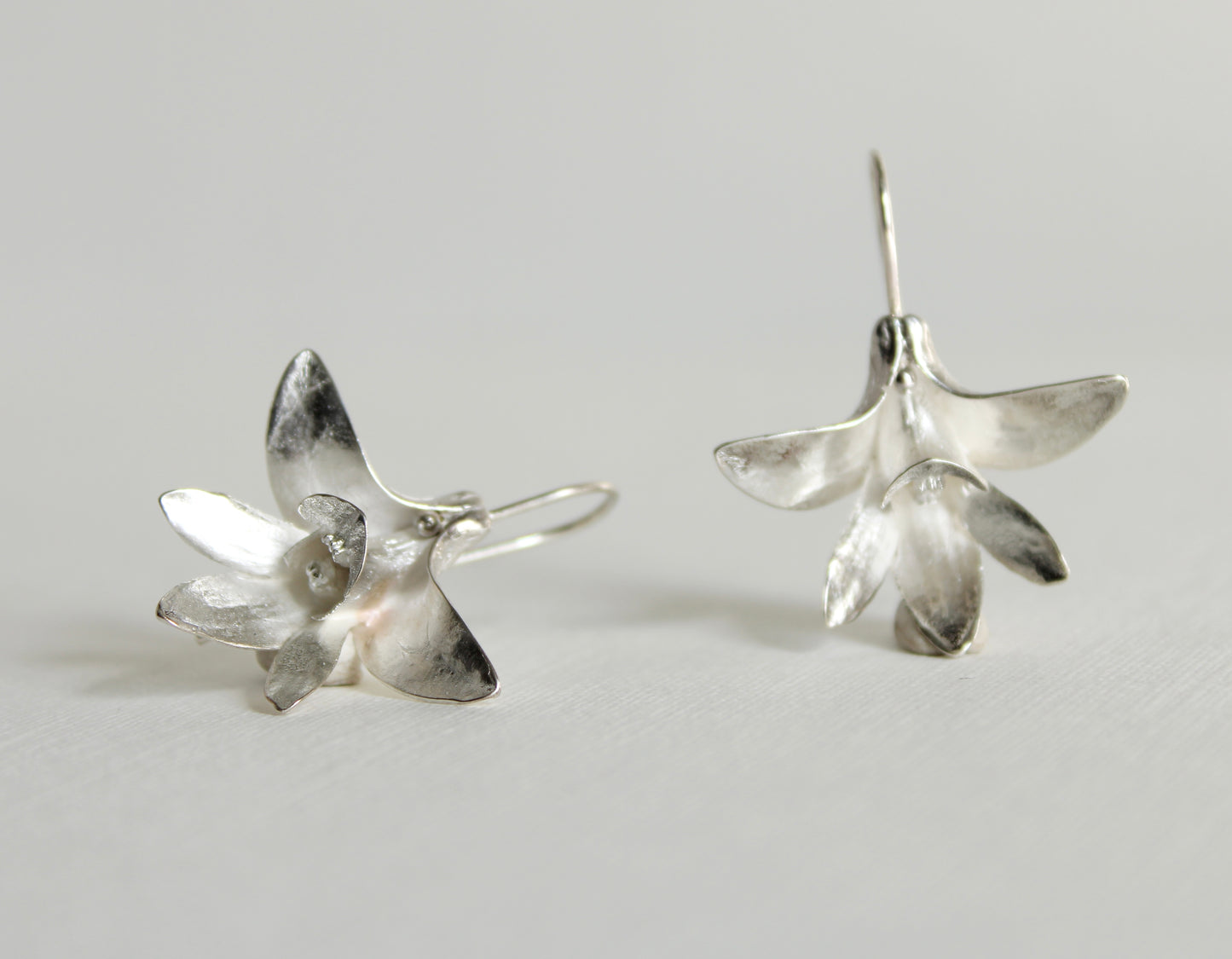 Earrings: Orchid: Silver