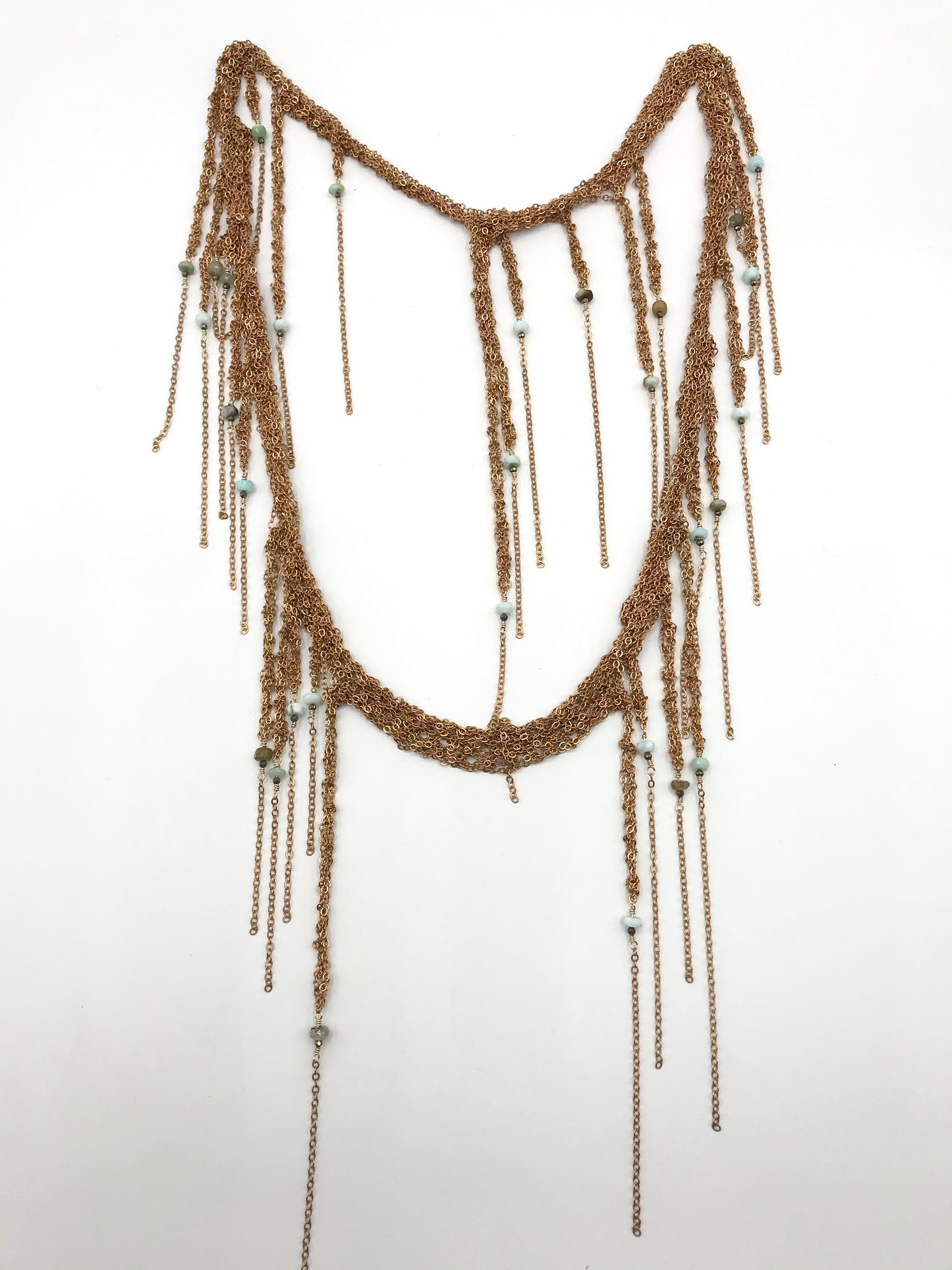 Brass infinite fringe necklace