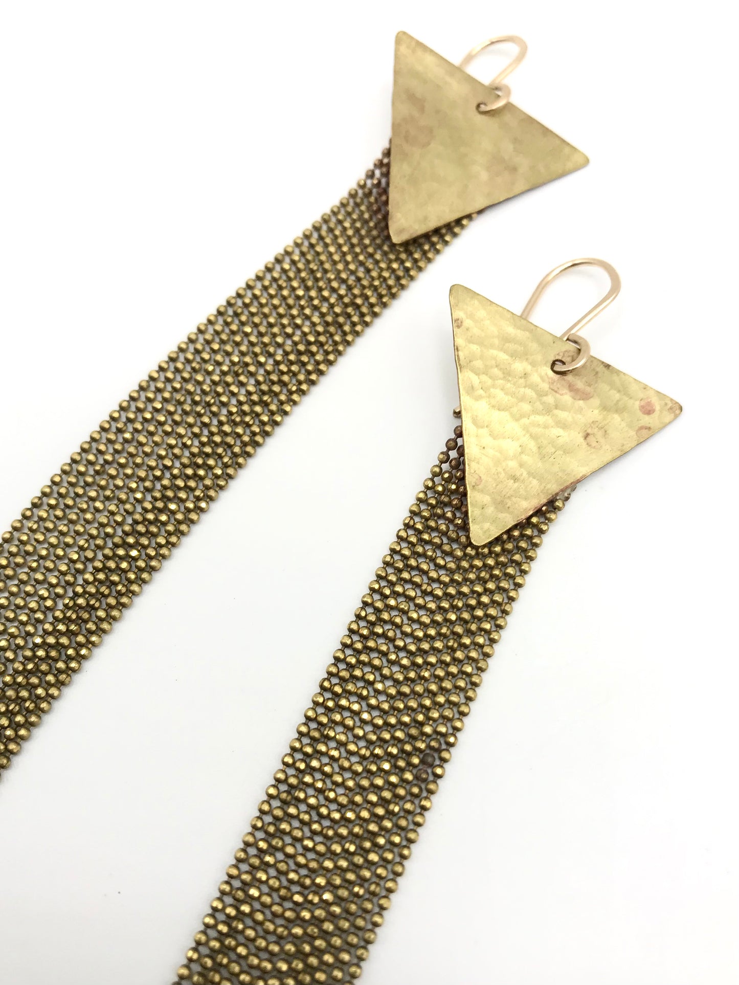 Hammered brass stardust earrings