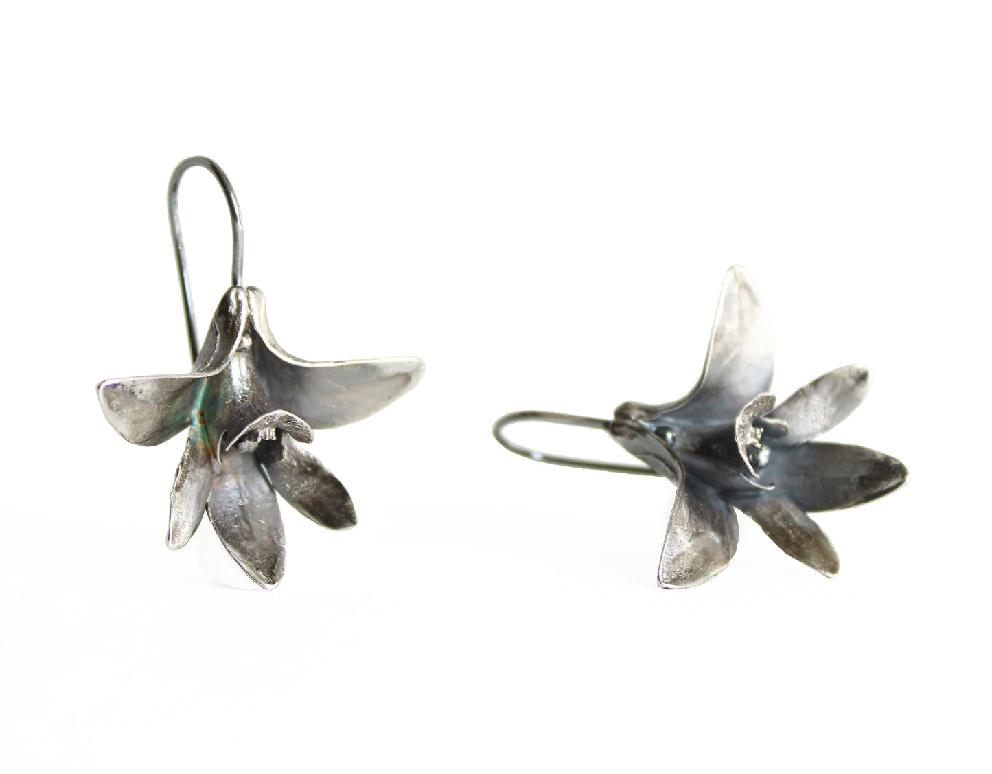 Earrings: Orchid: Silver