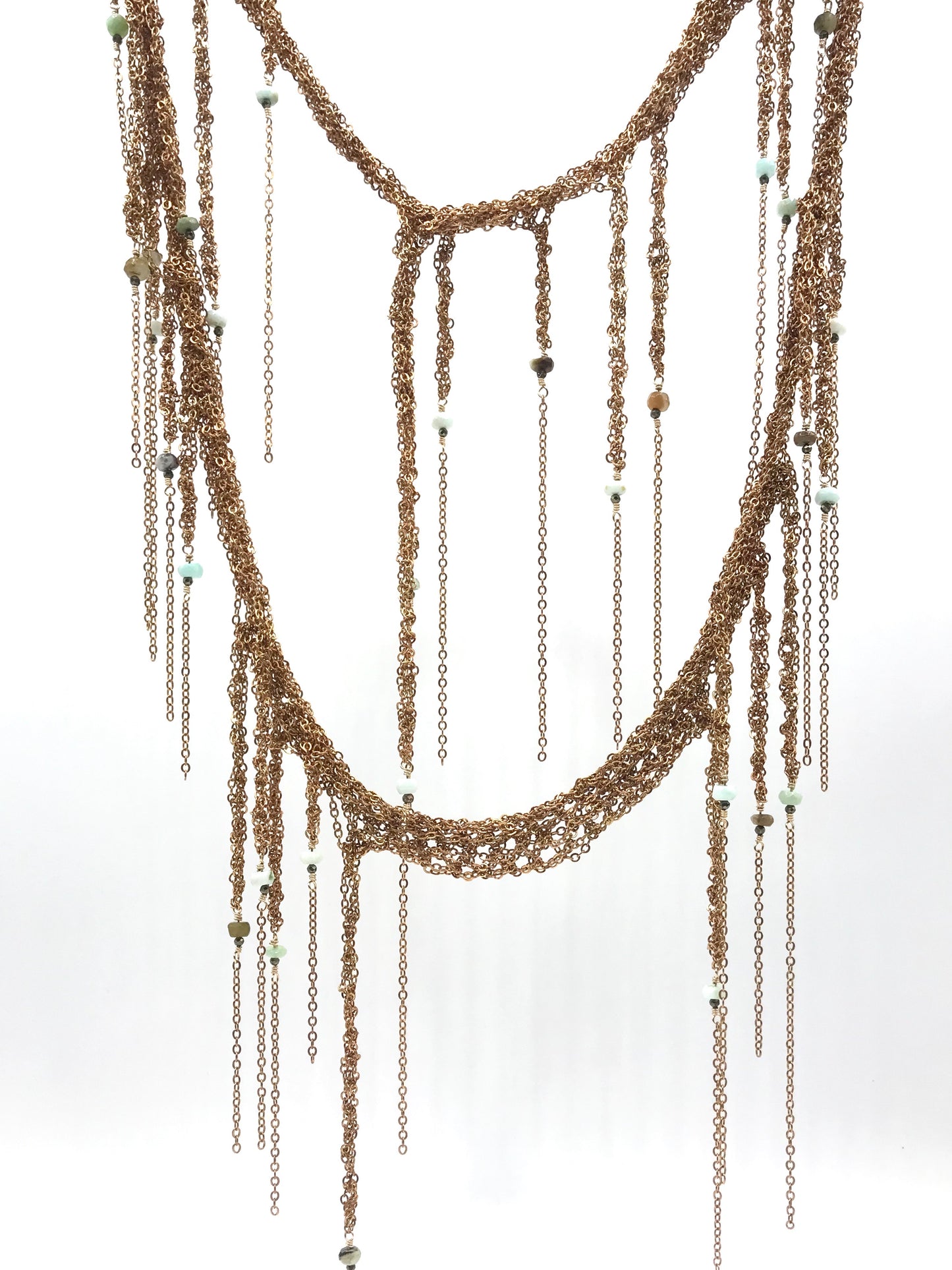 Brass infinite fringe necklace
