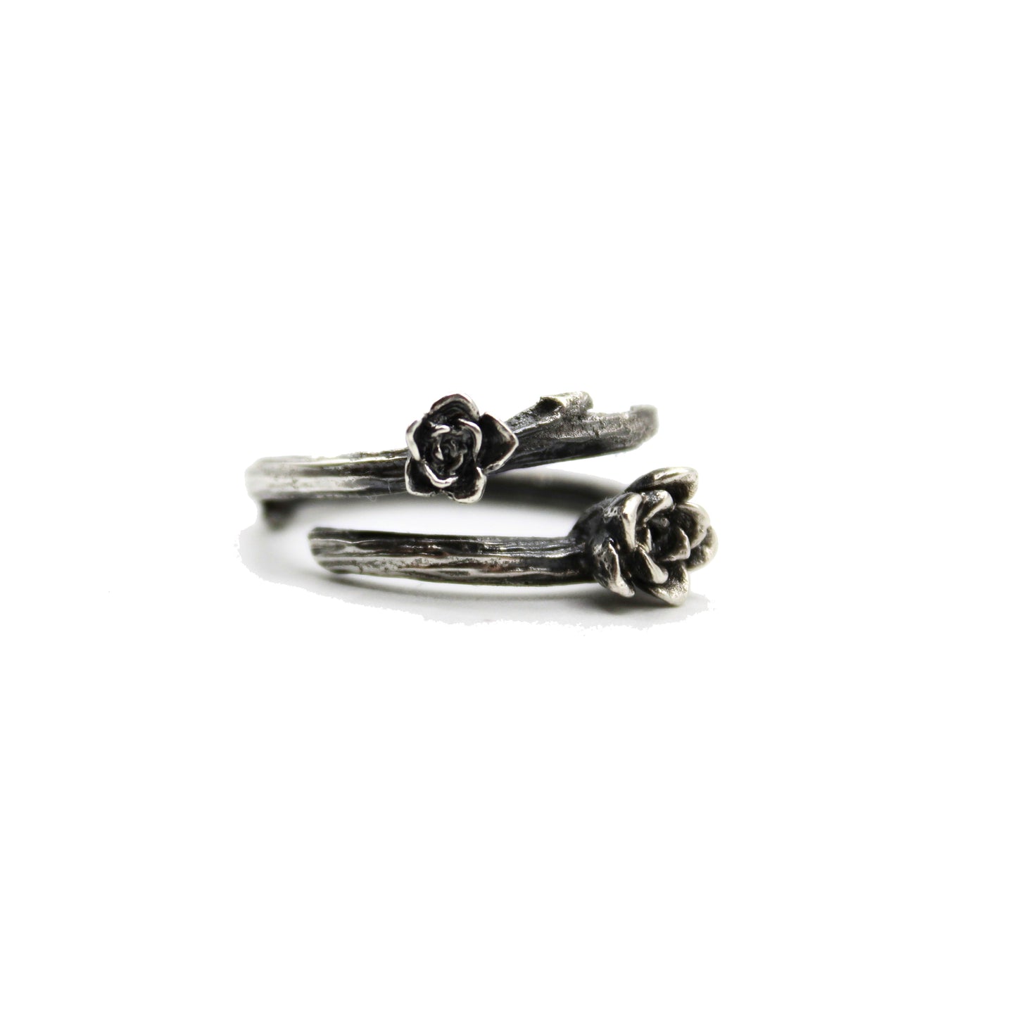 Ring: twig wrap: Antique silver: size 5