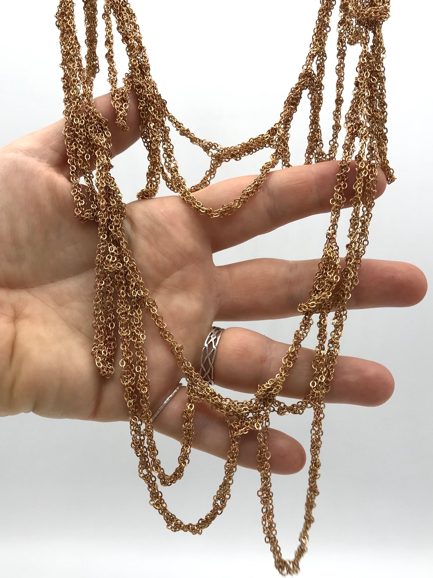 Brass loop infinity necklace