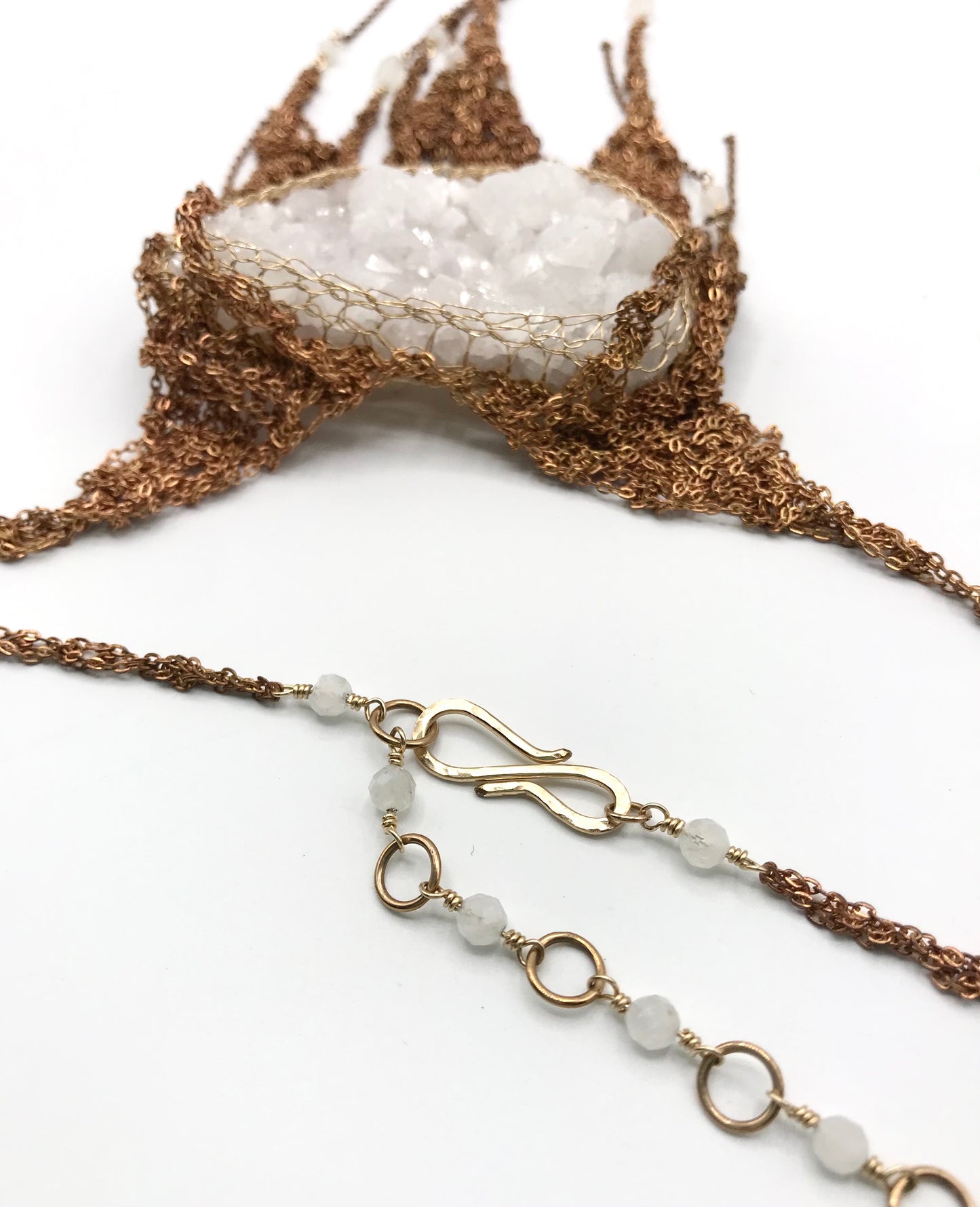 quartz cluster statement necklace