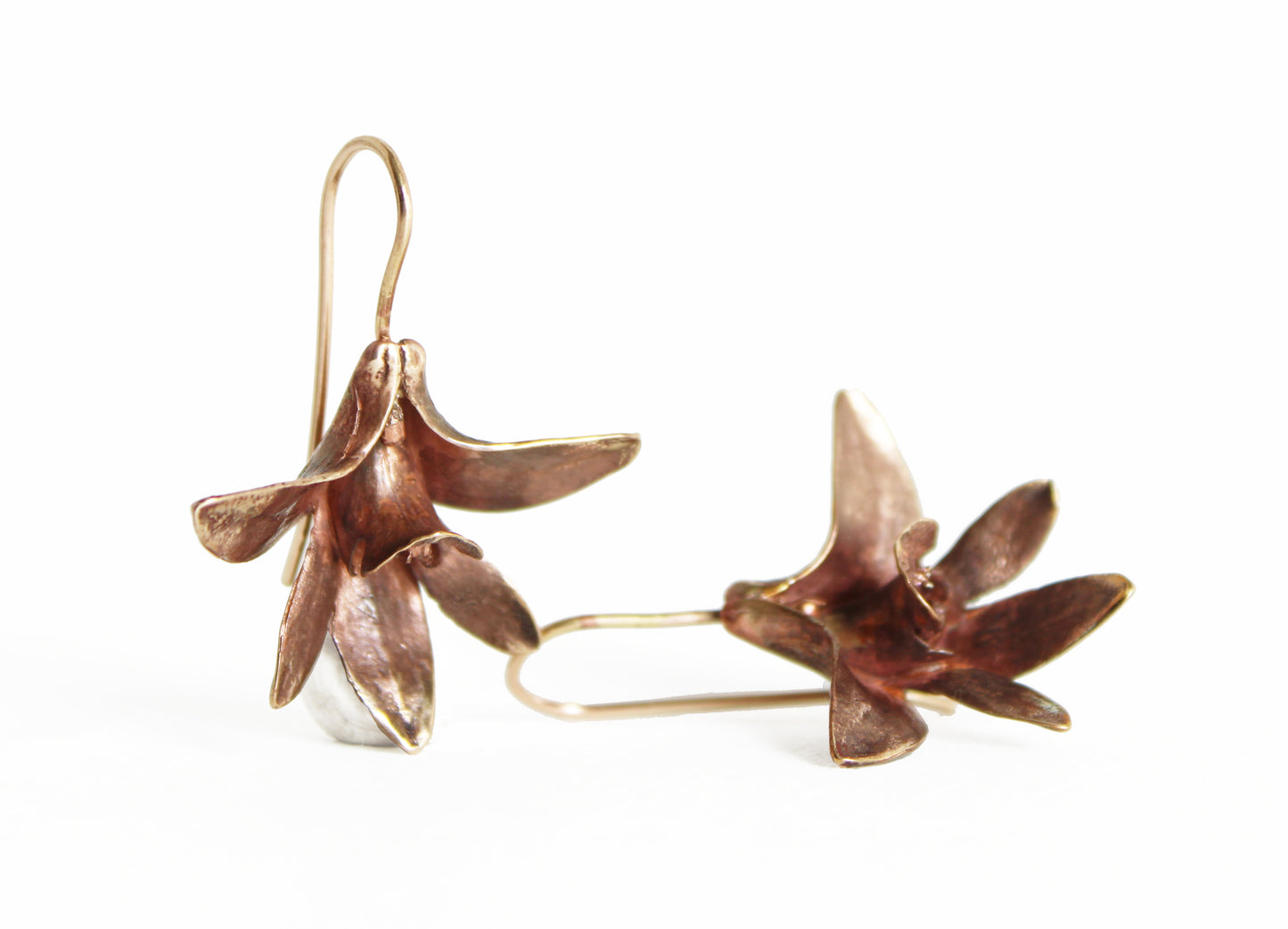 Earrings: Orchid: Bronze