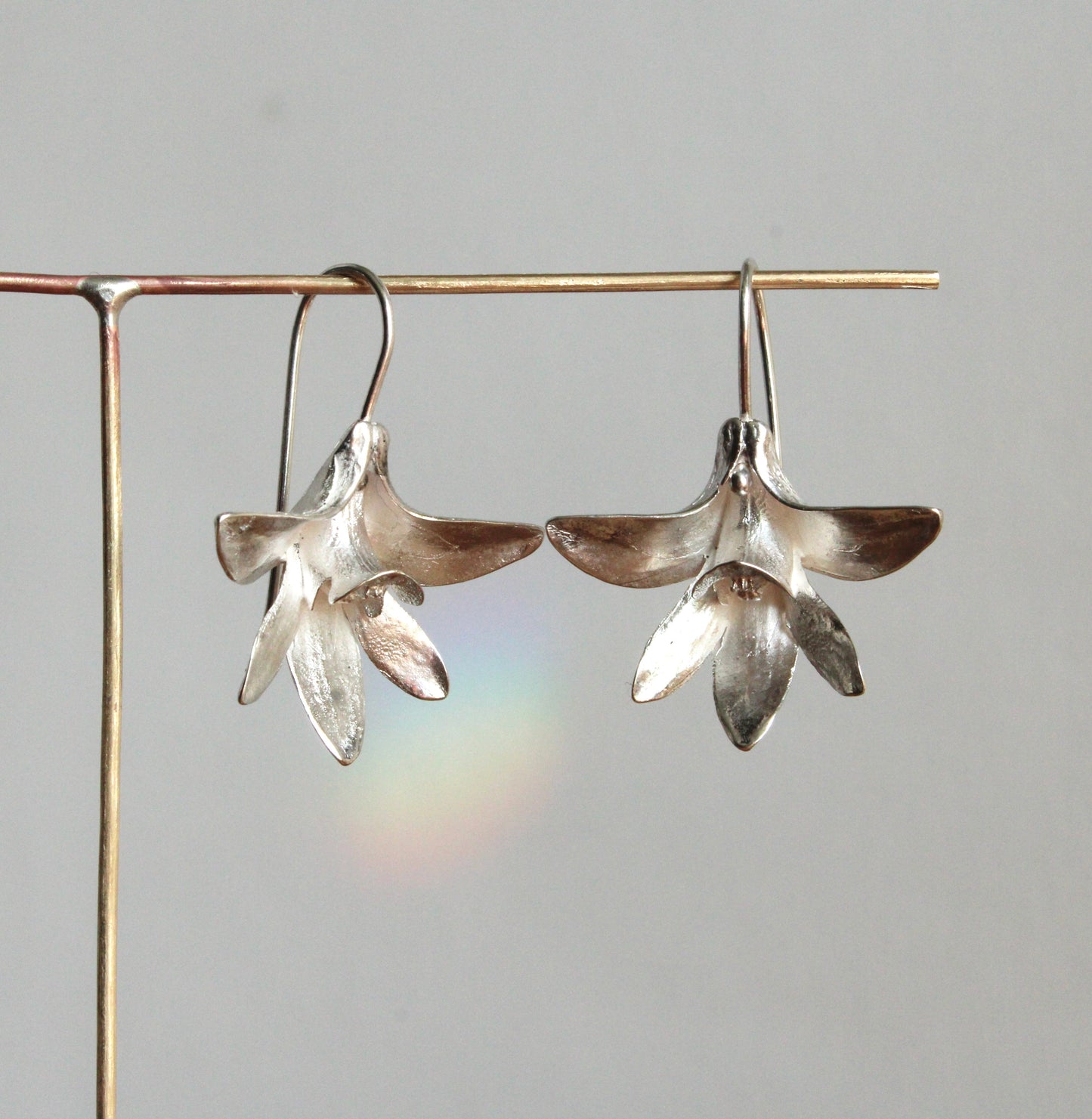 Earrings: Orchid: Silver