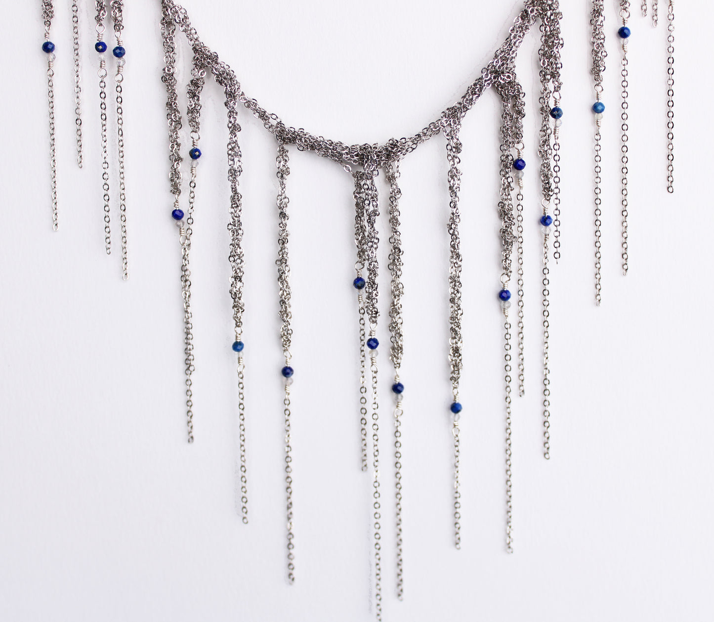 Steel fringe necklace