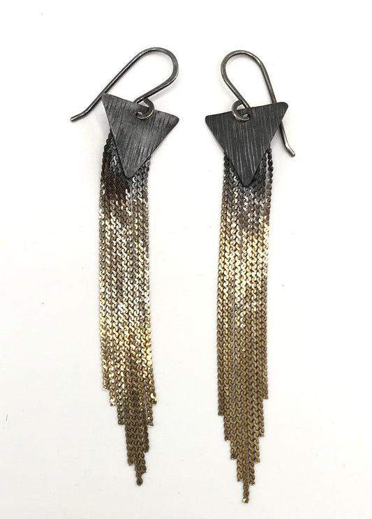 Earrings: Stardust: copper/brass ombre: small